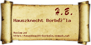 Hauszknecht Borbála névjegykártya